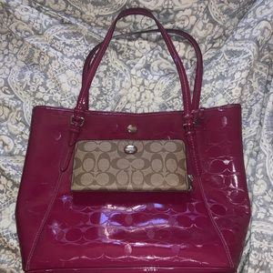 Coach handbag with wallet